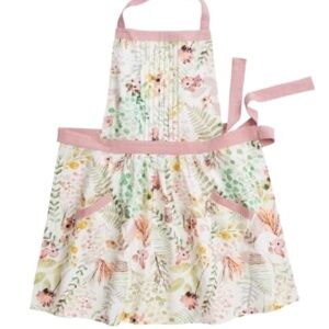 Pink And Green Fern Floral Apron